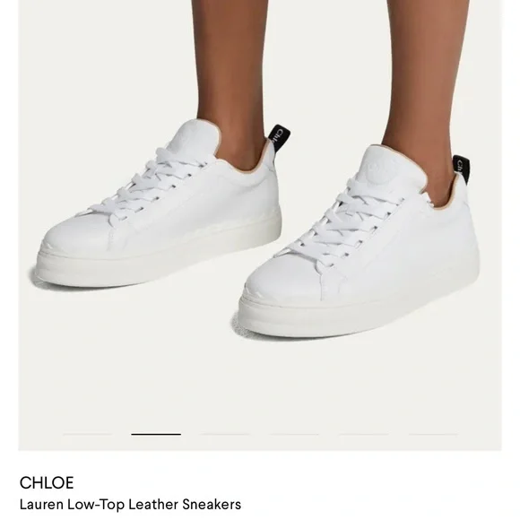 Chloé White Sneakers with Black Logo - Picture 9 of 11